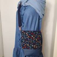 Crossbodybag FRIDA Damen Crossbag Umhängetasche schlicht Libelle blau Canvas Kunstleder Bild 5