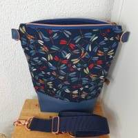 Crossbodybag FRIDA Damen Crossbag Umhängetasche schlicht Libelle blau Canvas Kunstleder Bild 6