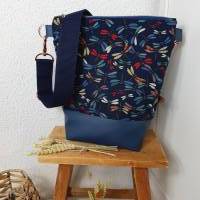 Crossbodybag FRIDA Damen Crossbag Umhängetasche schlicht Libelle blau Canvas Kunstleder Bild 7