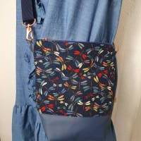 Crossbodybag FRIDA Damen Crossbag Umhängetasche schlicht Libelle blau Canvas Kunstleder Bild 8