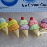 Dress it up Knöpfe    Eis in der Waffel  (1 Pck.)   Ice Cream Cones Bild 1