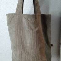 Shopper SMILLA aus Cordstoff beige Schultertasche Boho Style Totebag Kordstoff Tasche schlicht Bild 6