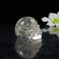Schädel Bergkristall mit 24 Karat Blattgold in Resin/Epoxid Bild 4