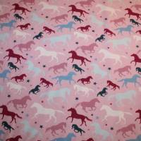 0,60m RESTSTÜCK Jersey Pferde auf rosa Baumwolljersey Bild 3