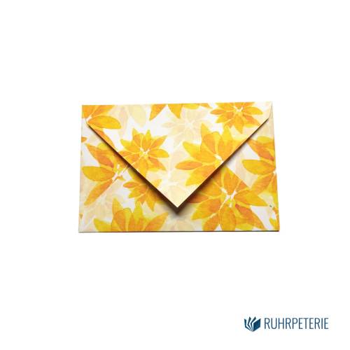20 kleine Briefumschläge für Gutscheine / kleine Nachrichten | Gelbe Blumen 027