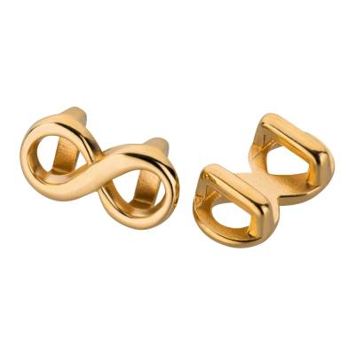 Zamak Schiebeperle Infinity/Unendlichkeit gold ID 5x2mm 24K vergoldet für Leder & Bänder bis 5x2mm
