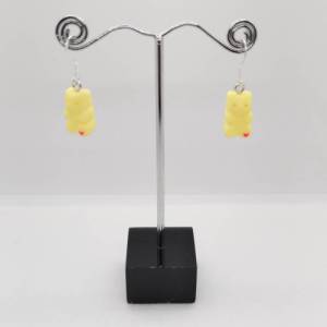 Pastell gelbe Gummibärchen Ohrringe mit Edelstahl Ohrhaken, süßer Schmuck,  niedliche Tier Ohrhänger Bild 3