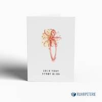 A6 personalisierte Beileidskarte Blume Rote Spinnenlilie | Kondolenzkarte mit Wunschtext | Aquarell Trauerkarte Bild 1