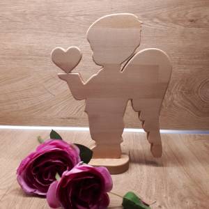 Engel aus Holz mit Herz * personalisiert * Valentinstag * Muttertag * 28 cm hoch * Engelchen * Bild 1