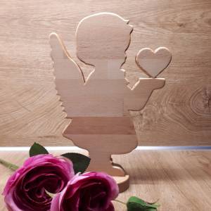 Engel aus Holz mit Herz * personalisiert * Valentinstag * Muttertag * 28 cm hoch * Engelchen * Bild 2