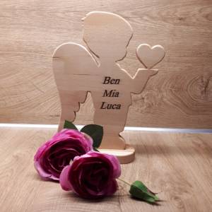 Engel aus Holz mit Herz * personalisiert * Valentinstag * Muttertag * 28 cm hoch * Engelchen * Bild 3