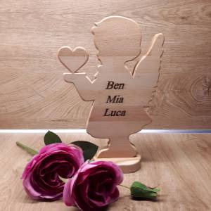Engel aus Holz mit Herz * personalisiert * Valentinstag * Muttertag * 28 cm hoch * Engelchen * Bild 4
