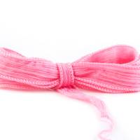 Seidenband Crinkle Crêpe Rosa 1m 100% Seide handgenäht handgefärbt Schmuckband Wickelarmband Bild 2