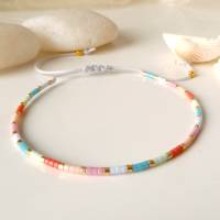 Buntes Armband aus Miyuki Perlen, kleine Geschenke für Frauen Freundin, im Geschenktütchen Bild 1