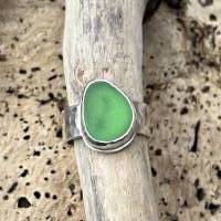 Seeglas-Ring, Seaglass-Ring, Strandglas-Ring, Meerglasring, Seaglass-Jewelry Bild 4
