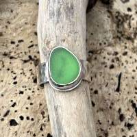 Seeglas-Ring, Seaglass-Ring, Strandglas-Ring, Meerglasring, Seaglass-Jewelry Bild 5