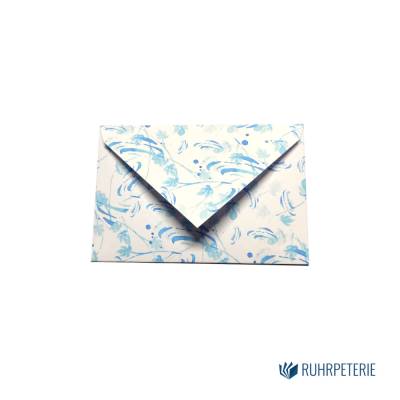 20 kleine Briefumschläge für Gutscheine / kleine Nachrichten | Blau weiße Blumen 023