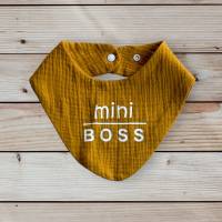 Halstuch Mini Boss - Dreieckstuch - Babyhalstuch - Musselintuch - Mulltuch - Babyhalstuch Bild 1