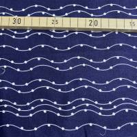 Baumwolle dunkel blau weiße Wellen 25cm x 25cm 100% Baumwolle Webware Druckstoff Bild 1