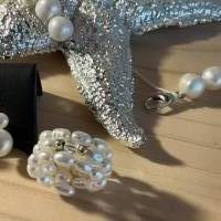 Wunderschöne, handgefertigte Halskette mit echten Süßwasser Perlen,Perlencollier,klassische moderne Perlenkette,Perlen Bild 10