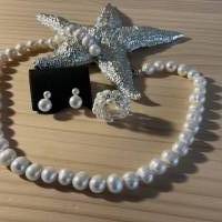 Wunderschöne, handgefertigte Halskette mit echten Süßwasser Perlen,Perlencollier,klassische moderne Perlenkette,Perlen Bild 2