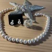 Wunderschöne, handgefertigte Halskette mit echten Süßwasser Perlen,Perlencollier,klassische moderne Perlenkette,Perlen Bild 5