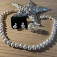 Wunderschöne, handgefertigte Halskette mit echten Süßwasser Perlen,Perlencollier,klassische moderne Perlenkette,Perlen Bild 7