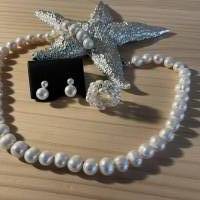 Wunderschöne, handgefertigte Halskette mit echten Süßwasser Perlen,Perlencollier,klassische moderne Perlenkette,Perlen Bild 9