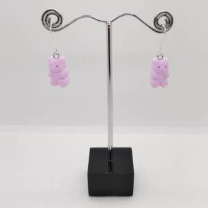 Pastell lila Gummibärchen Ohrringe mit Edelstahl Ohrhaken, süßer Schmuck, niedliche Tier Ohrhänger Bild 3