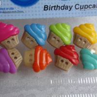 Dress it up Knöpfe    Muffin  (1 Pck.)   Birthday Cupcakes Bild 1