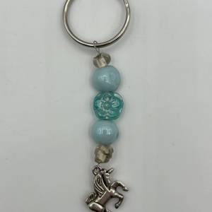 Glasperlen Schlüsselanhänger mit Einhornanhänger – Schicker Begleiter für Schlüssel, Taschen und Rucksäcke Bild 1
