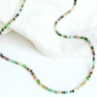 Damen Halskette Perlenkette grün Kette bunt Bild 2