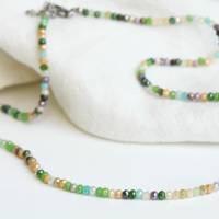 Damen Halskette Perlenkette grün Kette bunt Bild 4