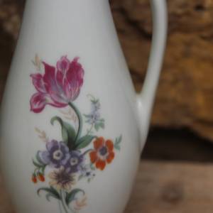 kleine Vase Henkelvase Blumendekor Porzellan DDR GDR Bild 2
