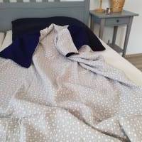 Musselin Decke XXL grau Erwachsener Kuscheldecke leichte Bettdecke Plaid Planket 200x130 cm Geschenke für ihn Bild 3