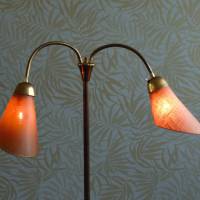 Vintage Stehlampe Mid Century Tütenlampe 2 Schirme Bild 1