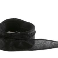 Crêpe Satin Seidenband Schwarz 1m 100% Seide handgenäht und handgefärbt Schmuckband Wickelarmband Bild 2