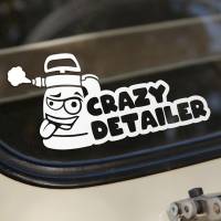 Autoaufkleber Crazy Detailer | Auto Aufkleber lustig | Detailing Aufkleber | Vinylaufkleber | 12 cm x 5,3 cm Bild 1