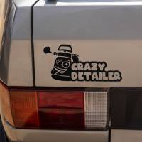 Autoaufkleber Crazy Detailer | Auto Aufkleber lustig | Detailing Aufkleber | Vinylaufkleber | 12 cm x 5,3 cm Bild 2
