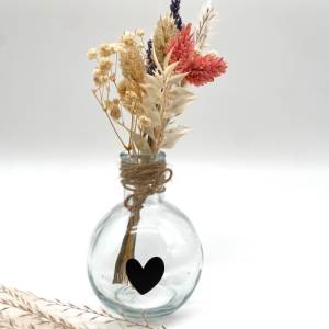 Trockenblumenstrauß - kleine Vase - Trockenblumen Dekoration - Tischdeko - Boho - Geschenkidee -  getrockneter Strauß - Bild 5