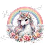 Bügelbild Rainbow Unicorn Bild 1