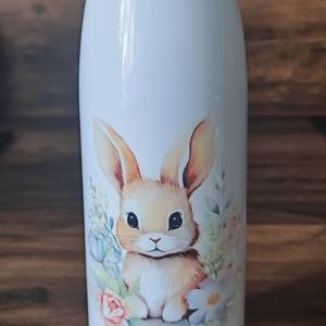 Thermotrinkflasche mit Hase und Name Trinkflasche Schule Geschenk Ostern Bild 1