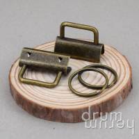 10 / 50 Schlüsselband-Rohlinge für 30 mm Band, inkl. Schlüsselring, antikbronzefarben Bild 1