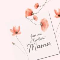 Friendly Fox Muttertag Karte, 1x quadratische Grußkarte Muttertag, Muttertagskarte mit Mohnblume für die beste Mama Bild 9