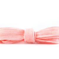 Seidenband Crinkle Crêpe Pastell Lachs 1m 100% Seide handgenäht handgefärbt Schmuckband Wickelarmband Bild 1