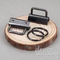 10 / 50 Schlüsselband-Rohlinge für 30 mm Band, inkl. Schlüsselring, gunmetal Bild 1