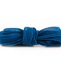 Seidenband Crinkle Crêpe Blaugrün 1m 100% Seide handgenäht und handgefärbt Schmuckband Wickelarmband Bild 1