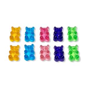 10 Gummibärchen Anhänger Perlen Schmuckherstellung Bärchen Teddys Gummibär ohne Öse mit Bohrung Bild 1