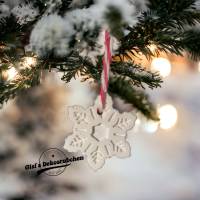 Schneeflocke, Keramik Weihnachten, Christbaumschmuck, Wohndeko Bild 1