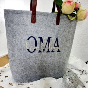 Filztasche Oma | Geschenkidee für Geburtstag, Muttertag, Ostern, Weihnachten | Filztasche personalisiert Bild 1